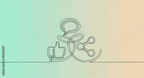 Minimalist Line Drawing of Stethoscope.