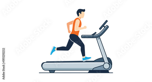Man Running on a Treadmill Machine.