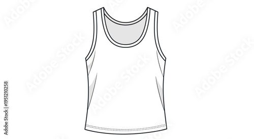 Simple white sleeveless athletic tank top.