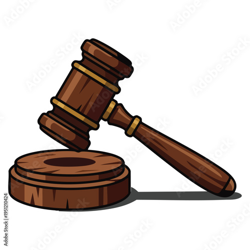 Wooden Gavel and Sound Block Illustration
