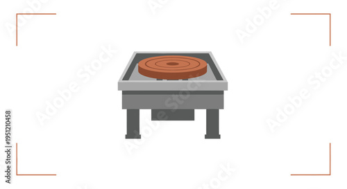 Gray metal table with pizza.