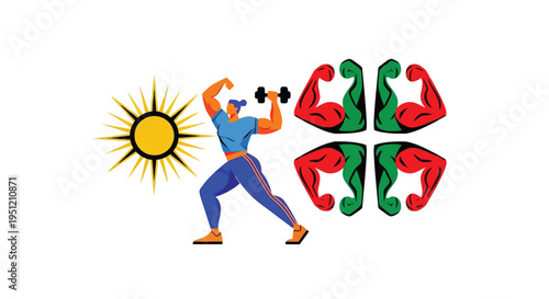 Folk strength symbol vector