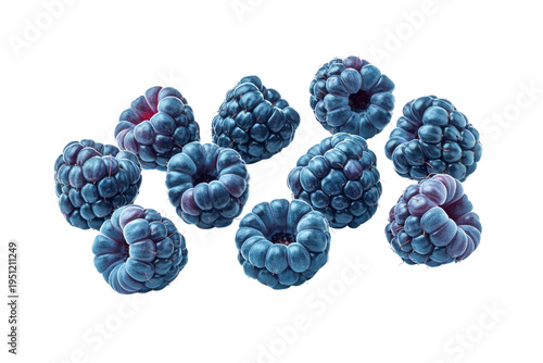 Ripe Blue Raspberry Berry Illustration Isolated on Transparent Background