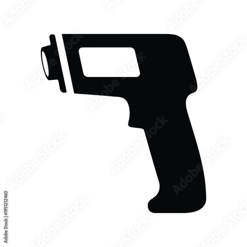 Thermal Scanner Icon Vector Silhouette - Handheld Temperature Scanner
