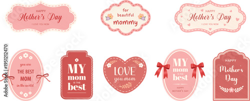 Set of isolated Mother s Day labels