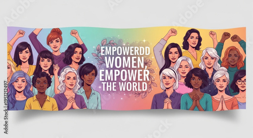 Diverse group of women celebrating empowerment and equality together.