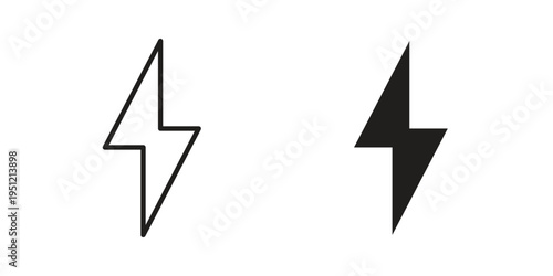 Bild auf Leinwand Lightning bolt icon in line design