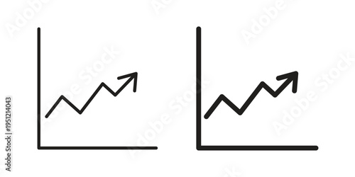 Line chart icon in line design. icon for website design, mobile app, ui