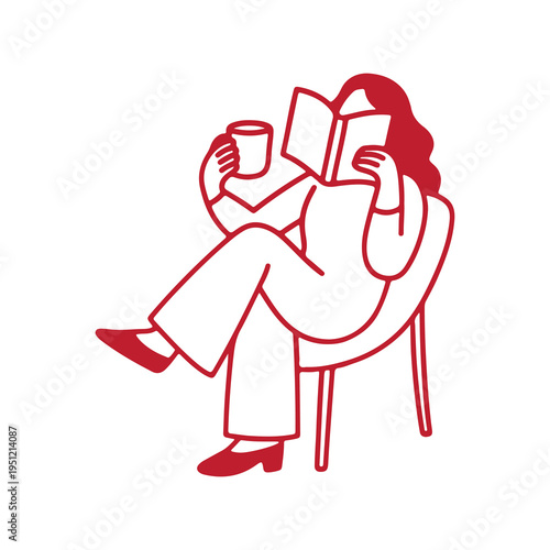 Vector Logo Design Template, Doodle Sketch Character Mascot, Girl Reading Book Club, Mental Health Therapy & Self‑Care Concept