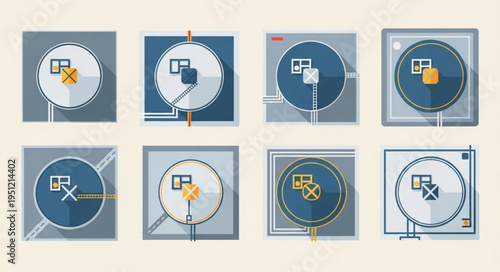 Collection of Network Error Icons with Various Designs.