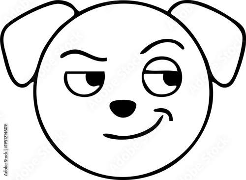 Winking dog face emoji with a smile