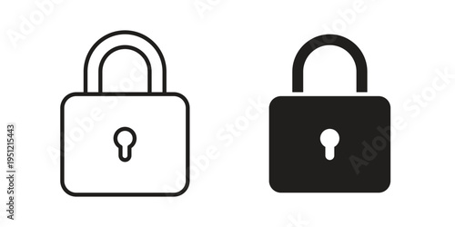 Lock icon in line design. icon for website design, mobile app, ui