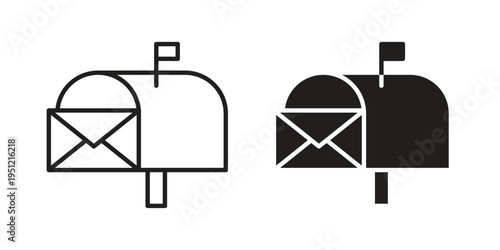 Mailbox icon in line design. icon for website design, mobile app, ui