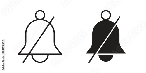 Notification off icon in line design. icon for website design, mobile app, ui