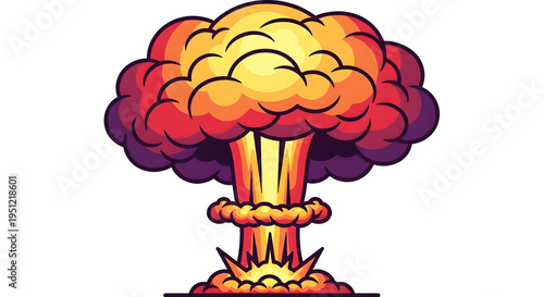 Nuclear explosion mushroom cloud illustration