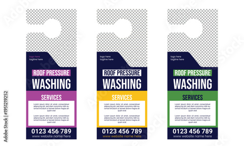 Pressure Washing Door Hanger Design Template