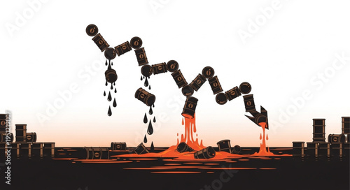 Oil Price Crash - A Visual Representation of Economic Decline.
