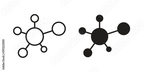 Particle icon in line design. icon for website design, mobile app, ui