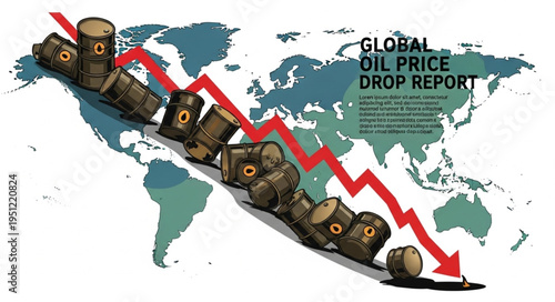 Global Oil Price Drop - A Visual Representation of Economic Decline.