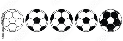 Soccer ball icon, simple black football design, classic sports symbol
