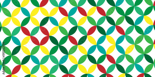 seamless vector overlap pattern circle ornament colorful stars element fabric textile design. creative diamond repeat decoration print floral texture background.