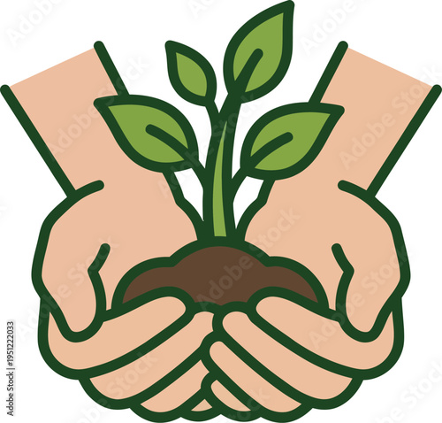 Hands nurturing a young plant symbolizing growth and care for the environment. Earth Day 2026 Earth Day 2027 Earth Day