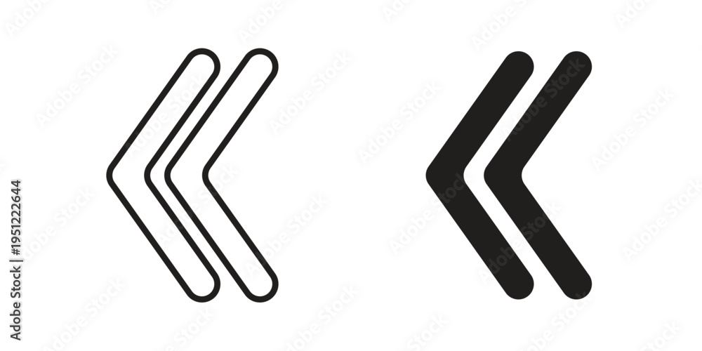 Fototapeta premium Previous arrow icon in line design. icon for website design, mobile app, ui