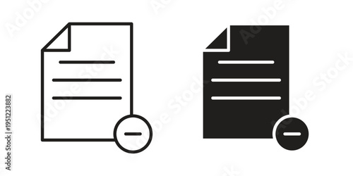 Remove document icon in line design. icon for website design, mobile app, ui
