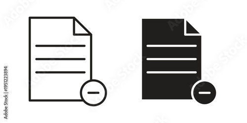 Remove file icon in line design. icon for website design, mobile app, ui