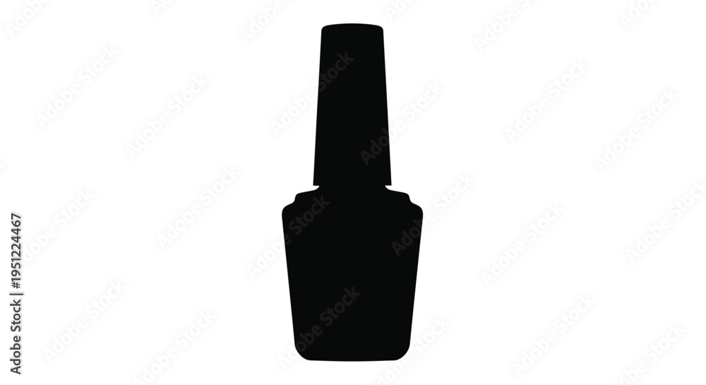 Obraz premium A stark black silhouette of a nail polish bottle