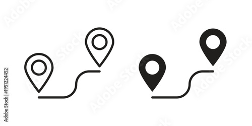 Route icon in line design. icon for website design, mobile app, ui