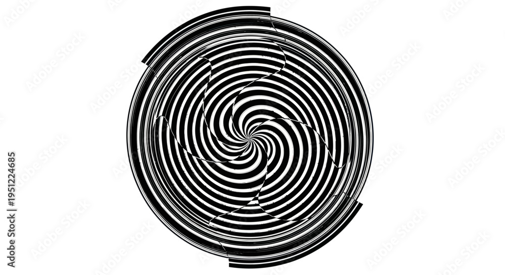 Fototapeta premium Abstract Black and White Spiral Hypnosis Vortex Background