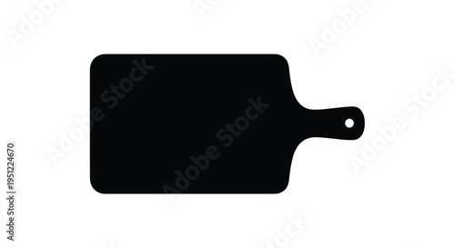 A simple black cutting board shape presented as a silhouette