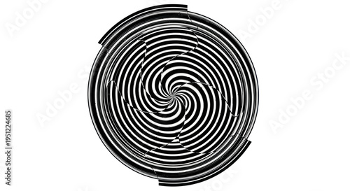 Abstract Black and White Spiral Hypnosis Vortex Background