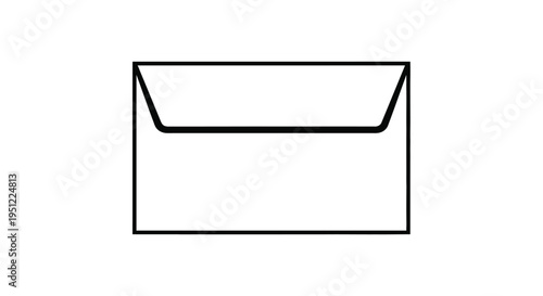 Simple illustration of a closed envelope minimalist black outline silhouette