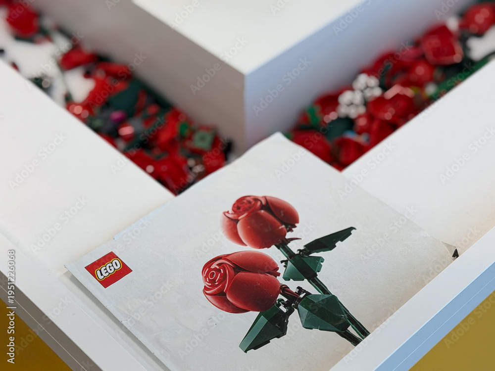 Naklejka premium Lego rose instruction booklet