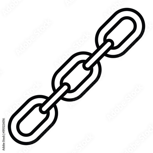 A simple black and white illustration of a chain link design isolated on white background, Vector, illustration