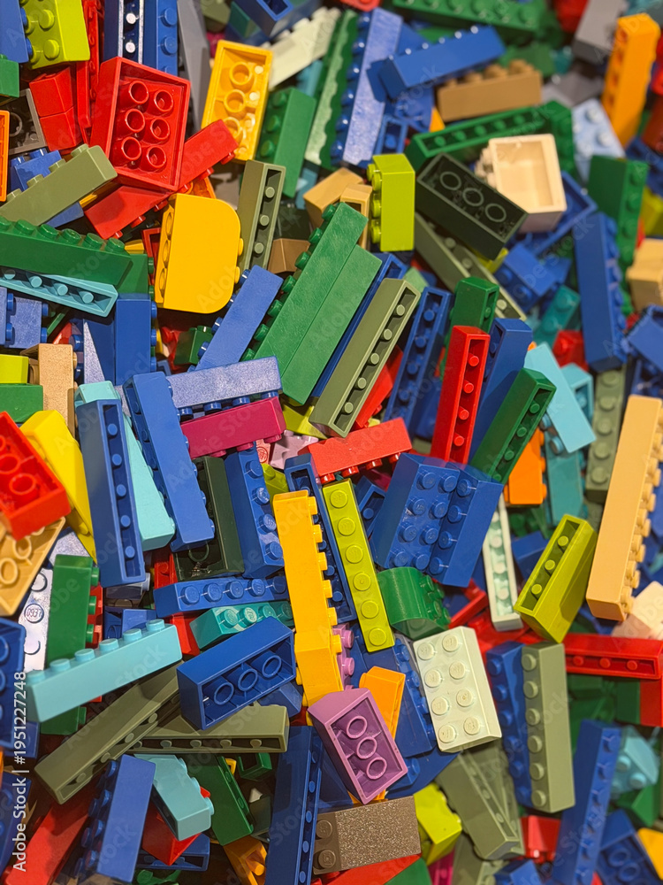 Fototapeta premium Colorful lego bricks pile