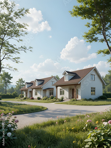 The honest to goodness space publicize inside the country zones. Unused single family houses in a present day headway locale. Private homes with cutting edge outside. Creative resource, AI Generated