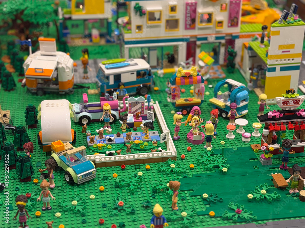 Naklejka premium Colorful lego playground diorama