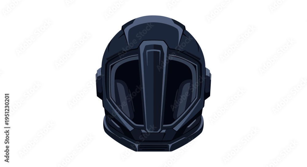 Fototapeta premium Futuristic Sci-Fi Helmet, Advanced Soldier Headgear, Space Armor Design