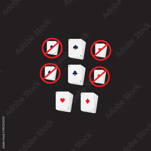 Playing Cards with Prohibited Symbols and Aces, Jacks, Queens, and Kings
