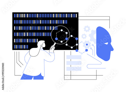Gene Mapping with AI abstract concept vector illustration.