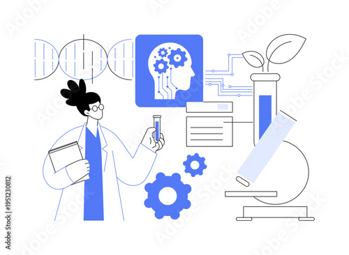CRISPR in Agricultural Genomics abstract concept vector illustration.