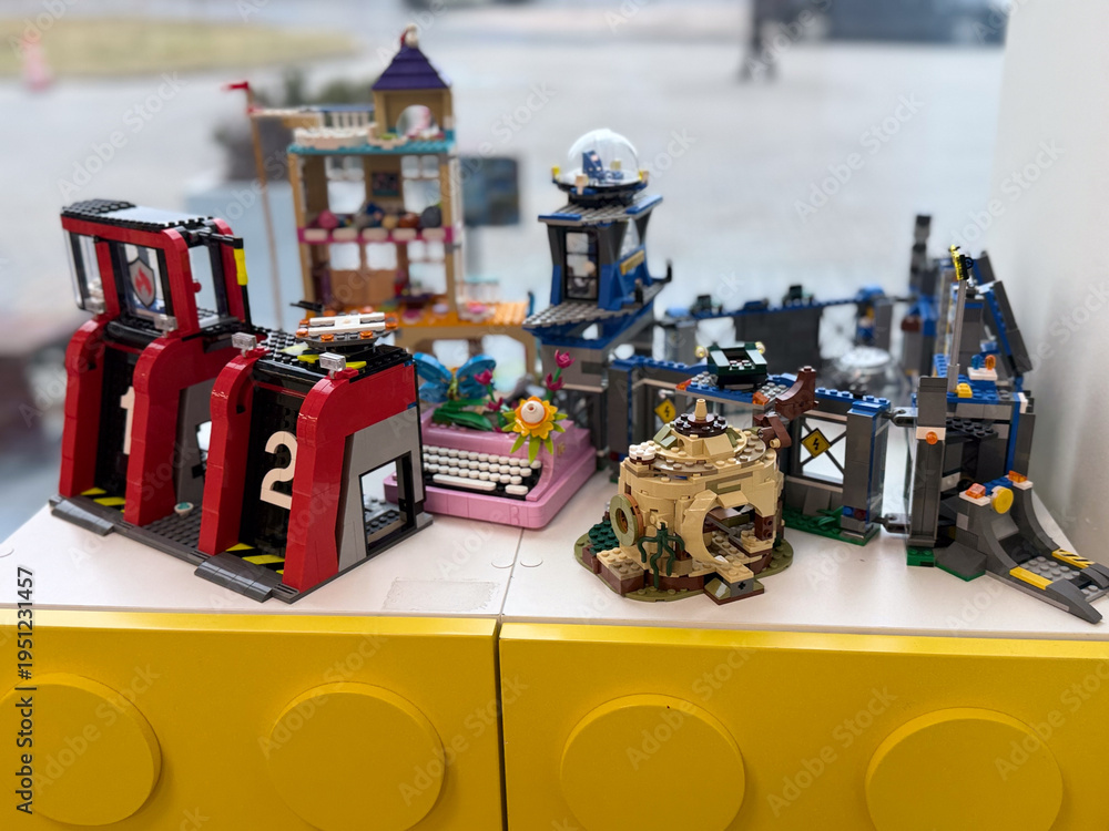 Fototapeta premium Colorful lego city display