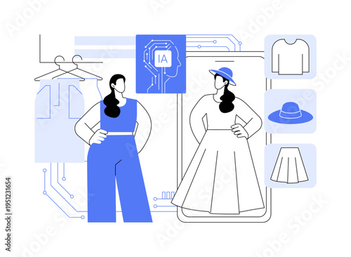AI-Powered Personalized Virtual Try-Ons abstract concept vector illustration.