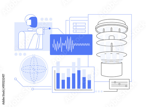 AI-Augmented Noise Mitigation Strategy Prediction abstract concept vector illustration.