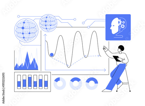 AI-Intelligent Quantum Annealing Problem Mapping abstract concept vector illustration.