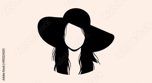 Woman Wearing Large Brimmed Sun Hat.
