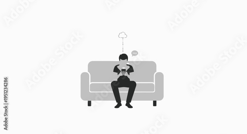 Man sitting on a couch relaxing.